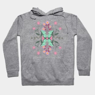 Wildflower Butterfly Floral Botanical Hoodie